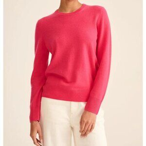 New NAADAM 100% Cashmere Pop Pink Sweater Crewneck Womens size XXS NWT /604